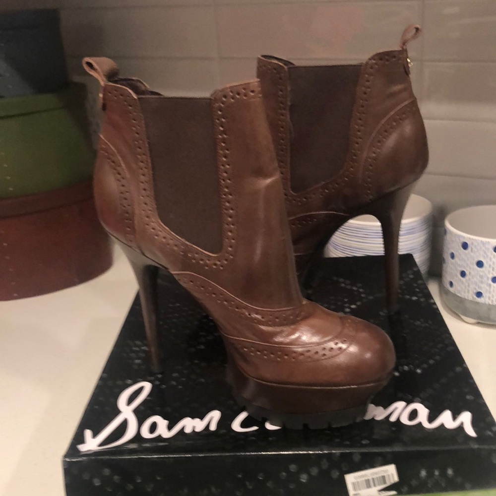 NWT SAM EDELMAN VERINA BROWN LEA BOOT